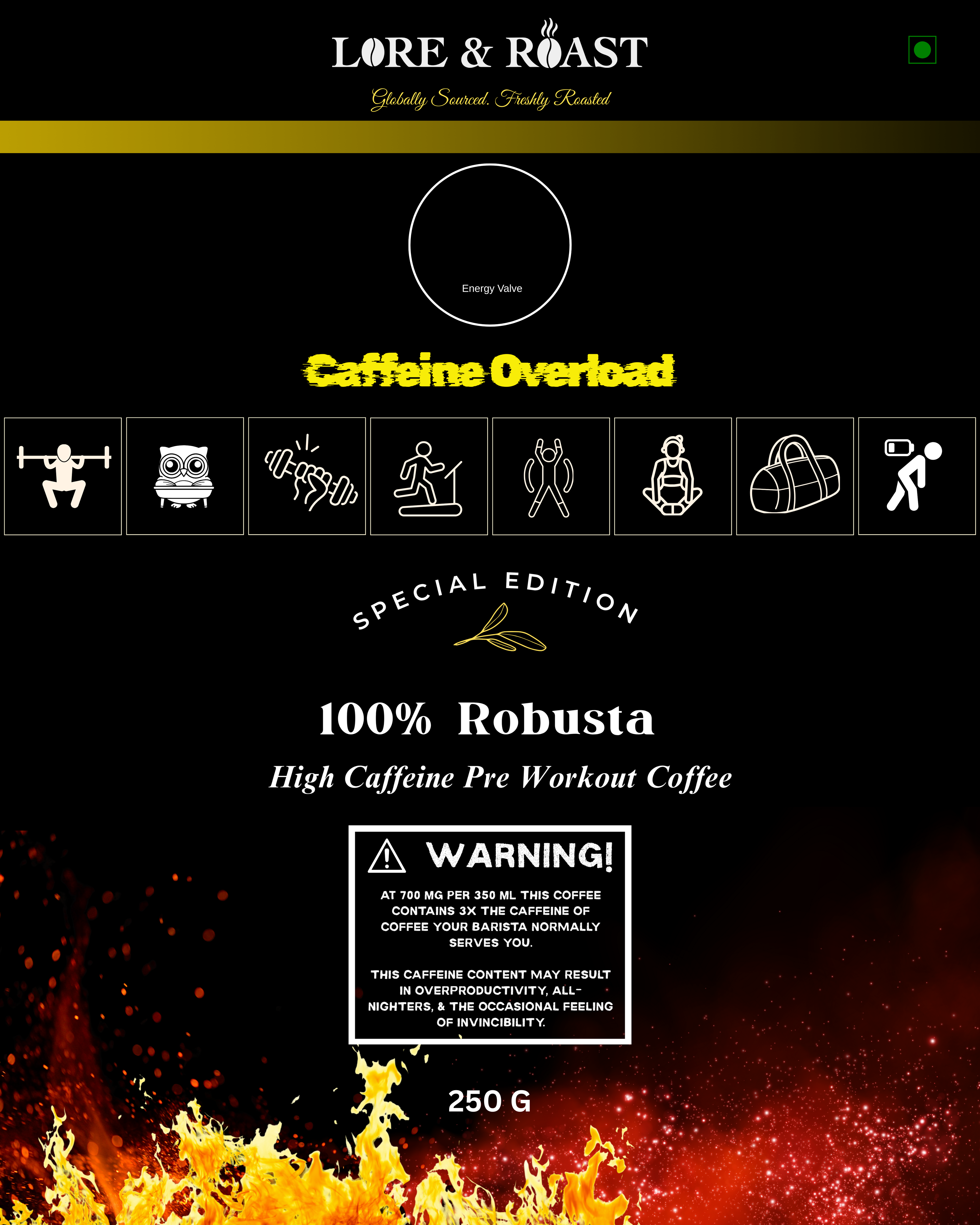 Caffeine Overload - High Caffeine 100 % Robusta