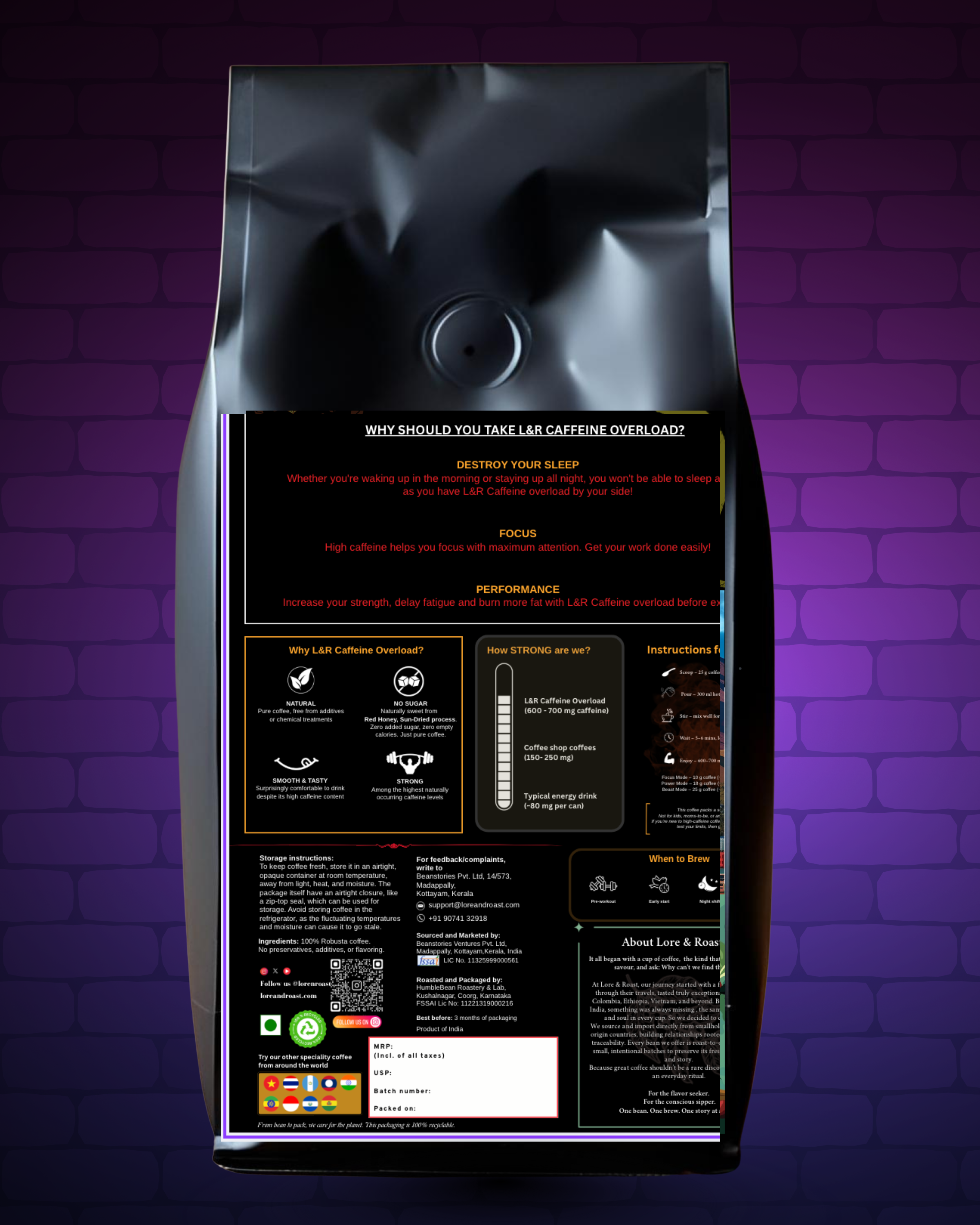 Caffeine Overload - High Caffeine 100 % Robusta