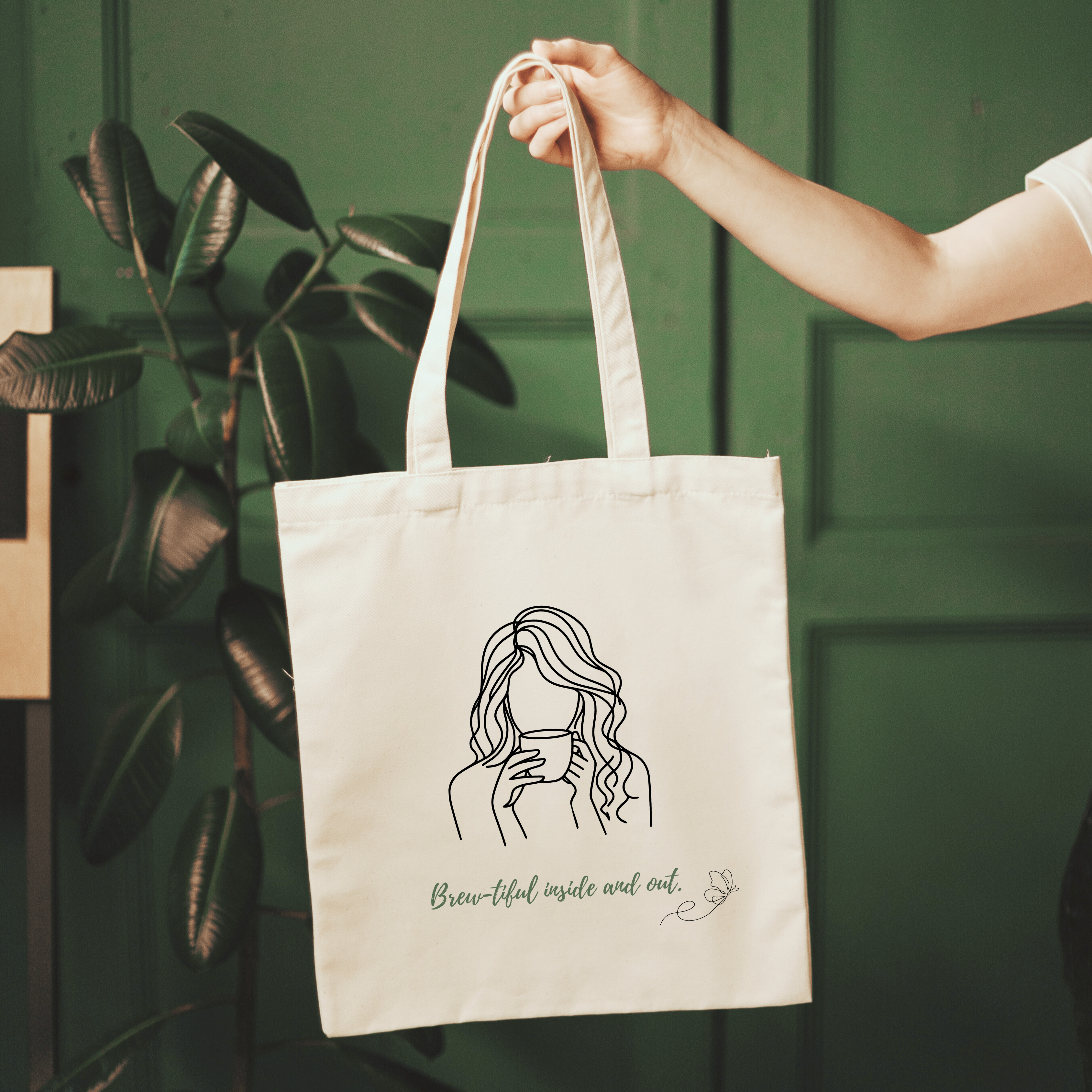 Brew-tiful Inside and Out – Canvas Cotton Small Tote