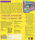 Kattan Kaapi coffee packaging with text and images on a yellow background