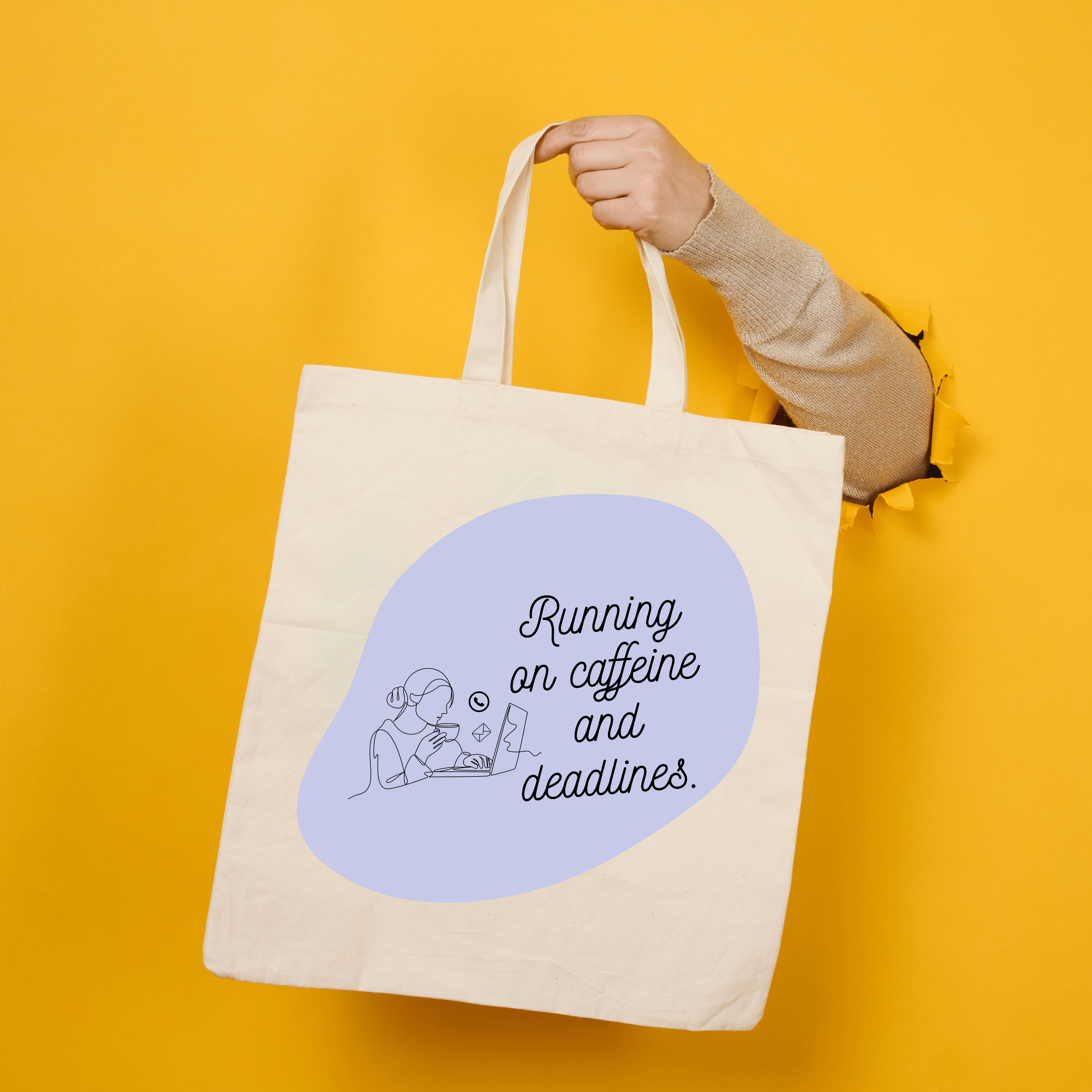 Running on Caffeine & Deadlines – Work Mode Small Tote