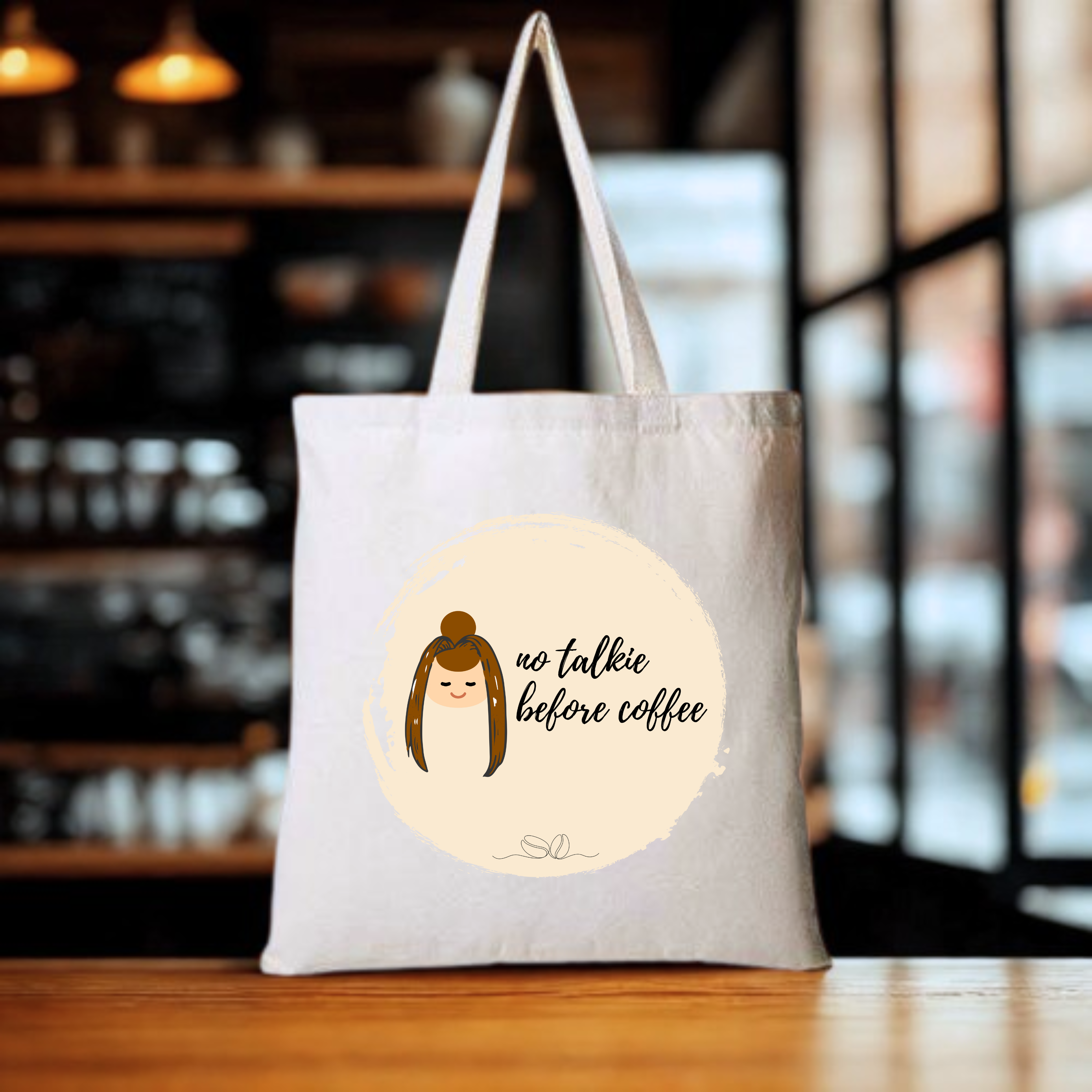No Talkie Before Coffee – Soft Grunge Small Tote