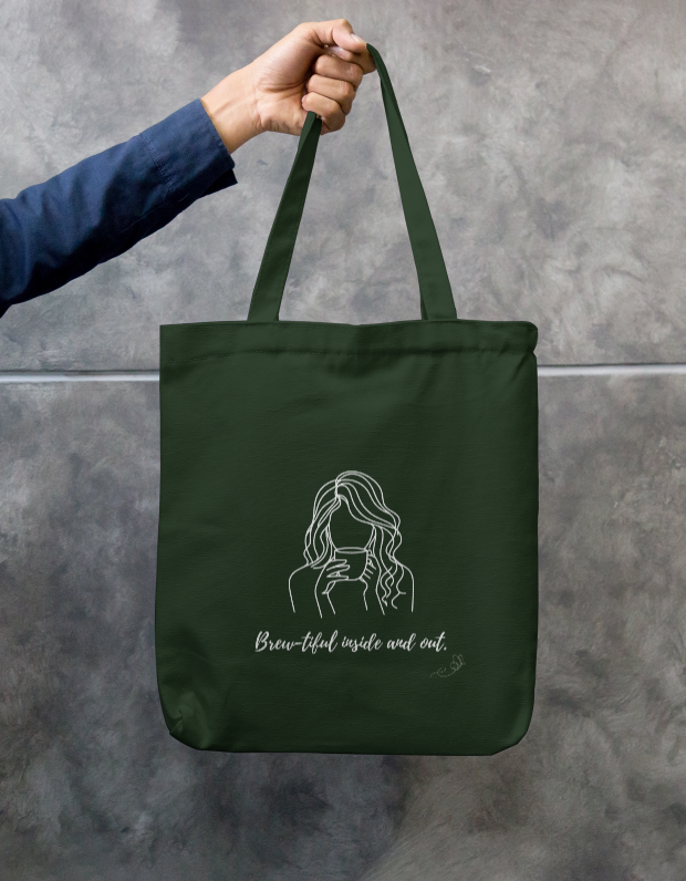Brew-tiful Inside and Out – Canvas Cotton Small Tote