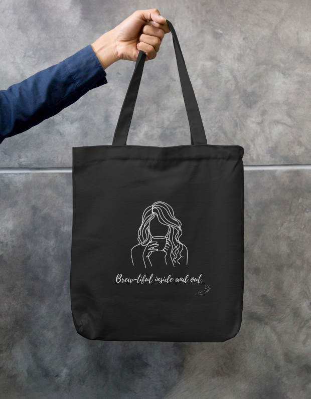 Brew-tiful Inside and Out – Canvas Cotton Small Tote