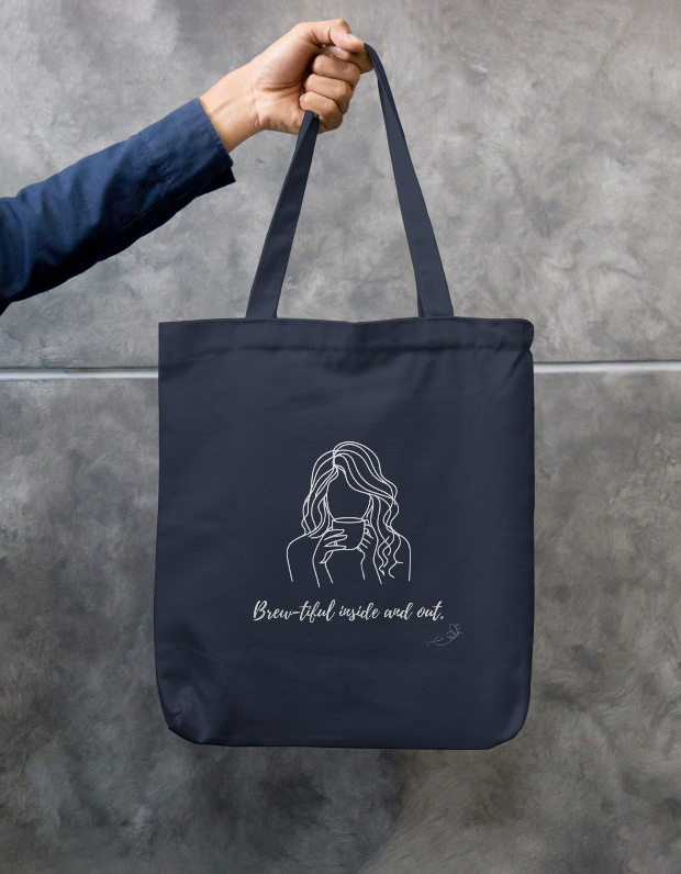 Brew-tiful Inside and Out – Canvas Cotton Small Tote